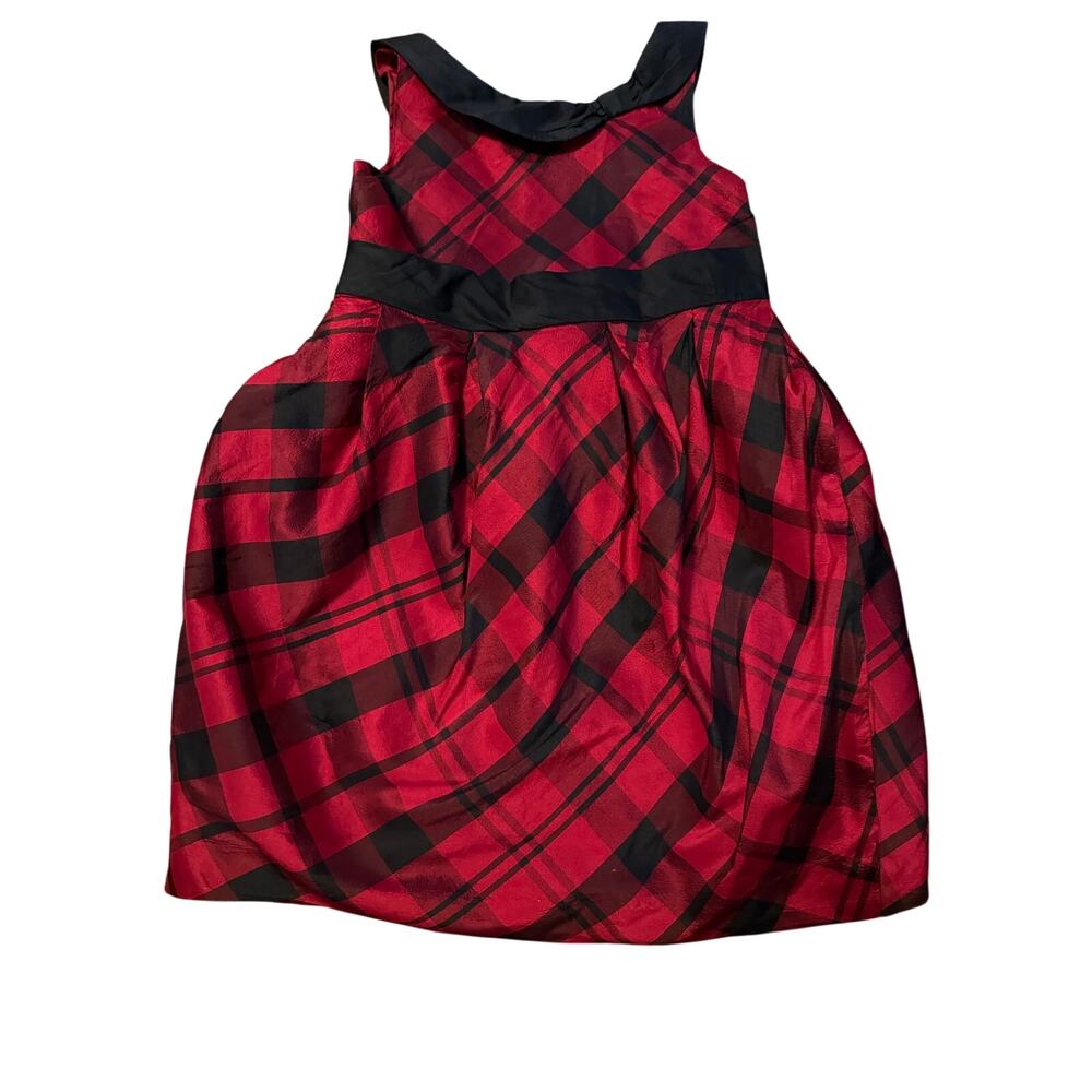 Janie and Jack pretty in plaid red silk dress 4t